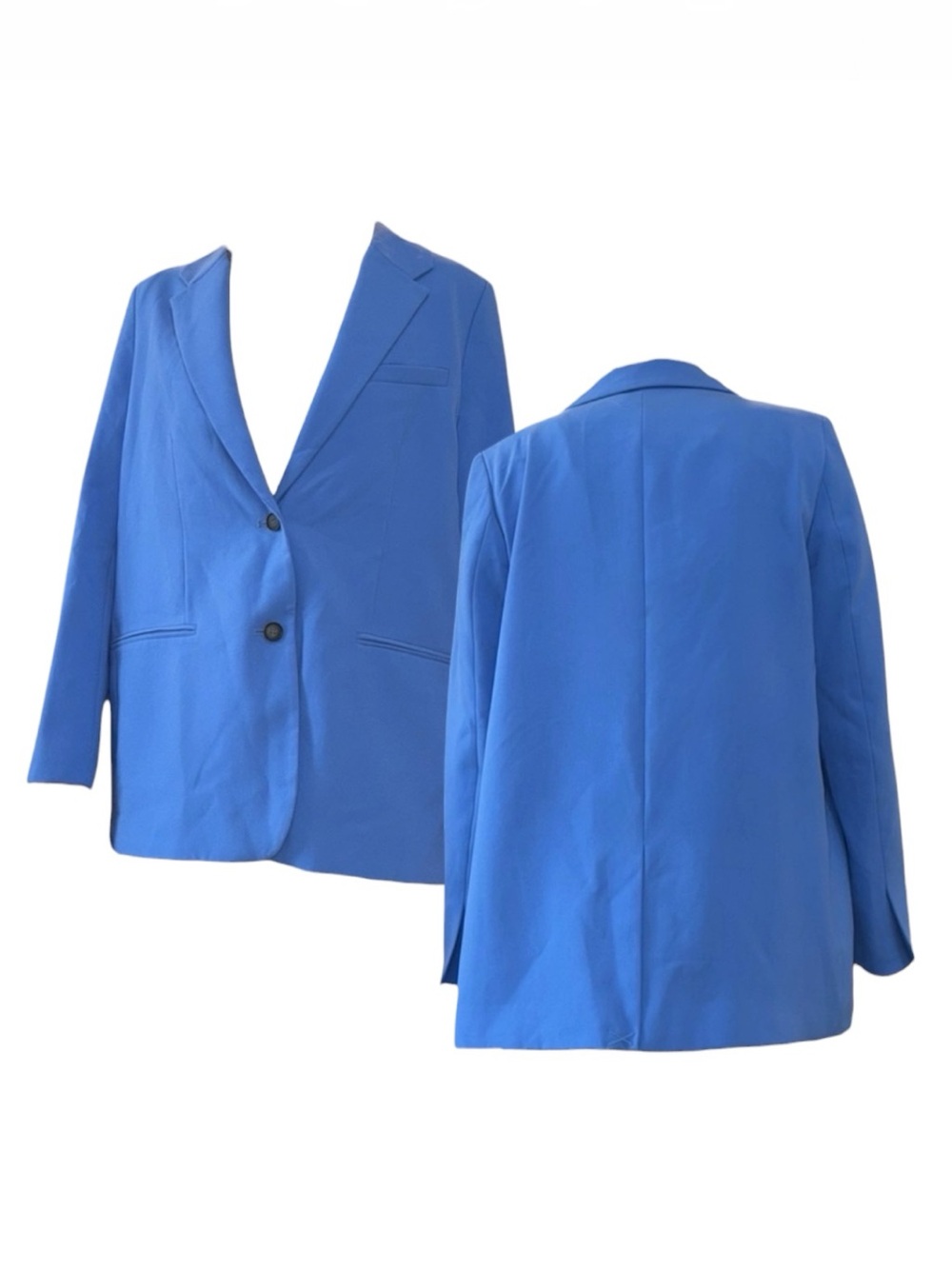 Zara Bright Blue Single-Breasted Women's Blazer